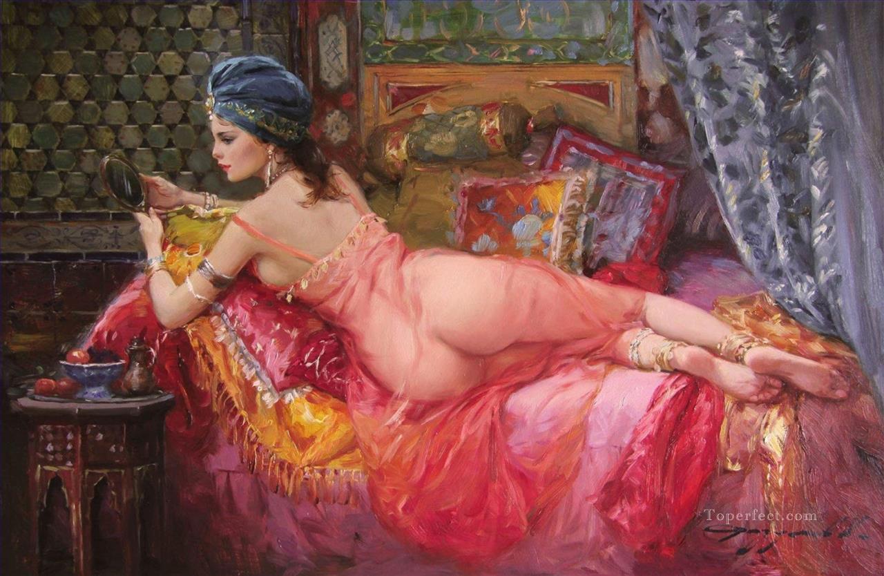 Hermosa Chica KR 019 Impresionista desnuda Pintura al óleo